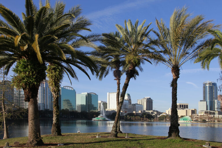 Orlando, Florida Skyline on Lake Eola